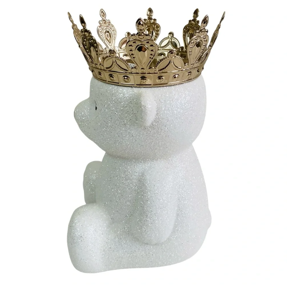 Bath & Body Works Royal Glitter Polar Bear Pedestal 3 Wick Candle Holder - Picture 4 of 6